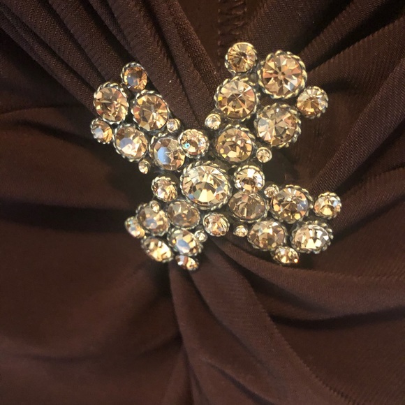 M.L. Malik Brown Dress with Crystals - Picture 2 of 4
